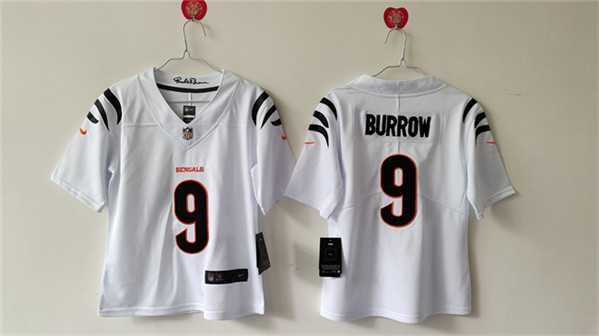 Womens Cincinnati Bengals #9 Joe Burrow White Vapor Stitched Jersey